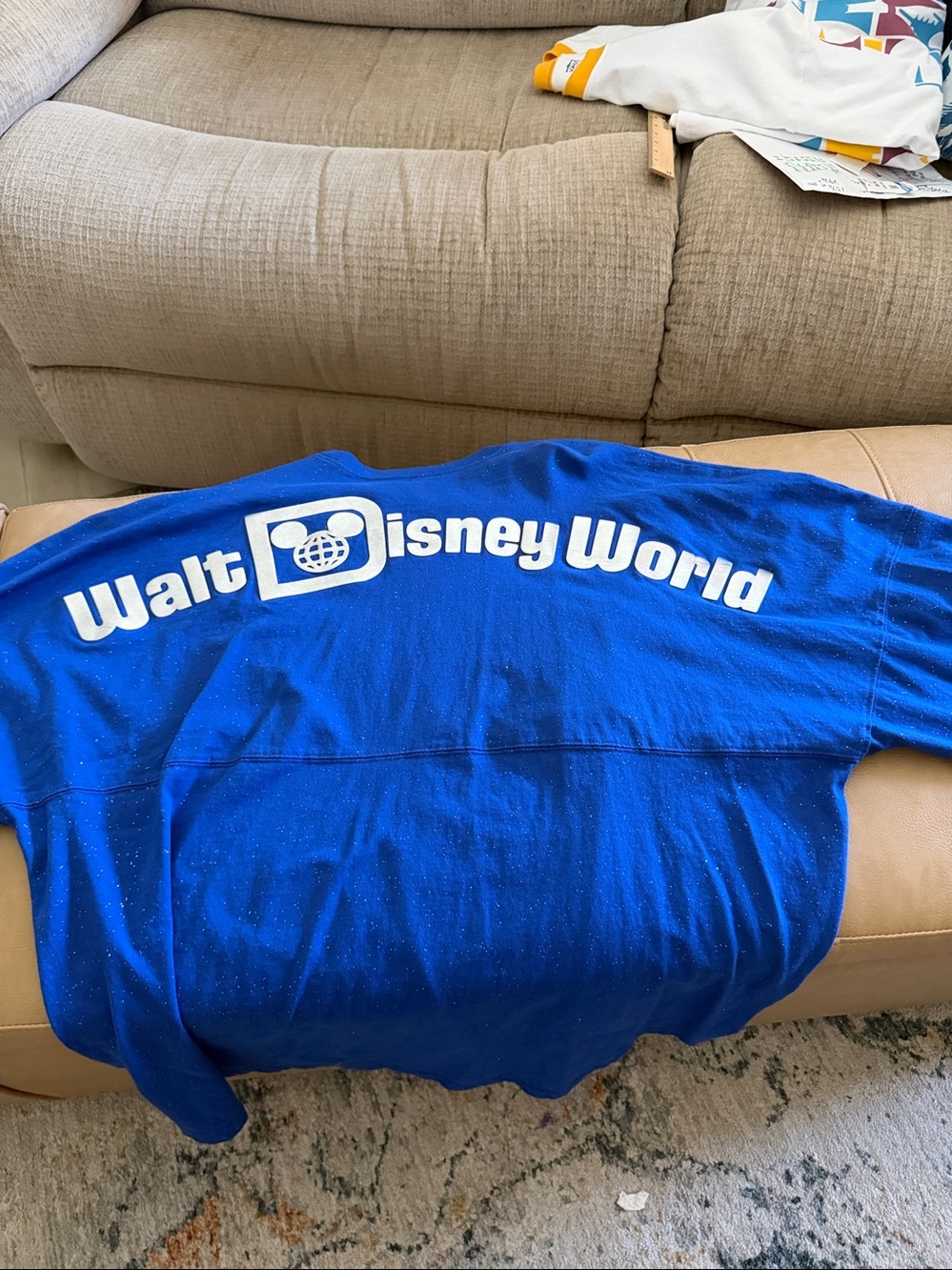 Disney’s Royal blue spirit jersey double X with silver trim, and glitter